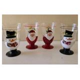 PPP079-Christmas Cut-outs Set Of 4 Glasses