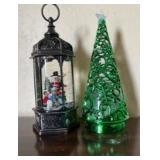PPP095- Lighted Water Lantern & Christmas Tree 