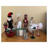PPP121- Various Christmas Decor & Wine Glasses