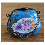 PPP135- Collectible Limoges France Porcelain Purse Trinket Box