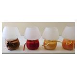 PPP139-A Quartet Of Scented Candles W/Frosted Shades