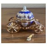 PPP147- Collectible Atelier De Limoges Cinderella Carriage & Golden Slipper Trinket Box