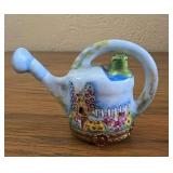 PPP154- Collectible Limoges France Porcelain Watering Can With Frog Trinket Box