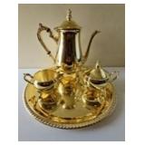 PPP164-Absolutely Gorgeous Gold Colored Tea Set
