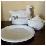 PPP198- Beautiful White Ceramic Platers And Bowls