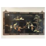 WWW006 Chinese Black Lacquered 2D Picture Wall Hanging 