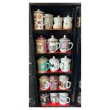 WWW014- Huge Collection of Ceramic Chinese Lidded Mugs
