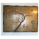 WWW020 Chinese Four Paneled Wooden 2D Picture Wall Hanging 