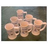 WWW023 Set of Seven Vintage Primo Beer Ceramic Beer Mugs