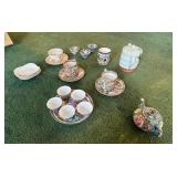 WWW046 Assorted Tea Cups, Saucers, Mini Tea Pots