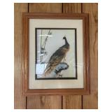 WWW050- Wheat Stalk Art Of Peacock On Silk