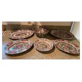 WWW055 Chinese Porcelain Rose Medallion Serving Dishes