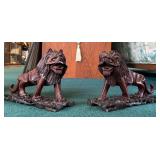 WWW063- Chinese Hand carved Rosewood Lions