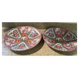 WWW072 Two Chinese Porcelain Rose Medallion Serving Bowls 