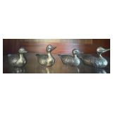 WWW126 Four Brass Ducks Paperweights Figurines