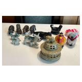 WWW143- Assortment of Animal Figurines Stone, Metal, Clay & Porcelain