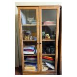 WWW164- Wooden (3)Tier Glass Door Cabinet 