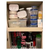 WWW185 Kitchen Lot Including Tiger SS Bottles, Paper Goods, Food Storage Containers