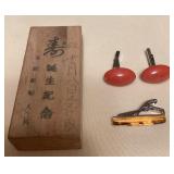 WWW307 Cuff Links & Tie Clip