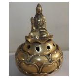 ADC037 Brass Kwan Yin on Lotus with Ming Dynasty Mark