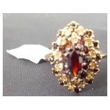 ADC082 Green & Garnet Stone Rings