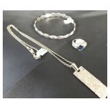 ADC088 Silver Ring, Necklace and Bracelet