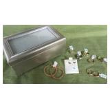 ADC095 Gold Tone Earrings & Rings with Music Box