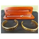 ADC098 Koa Pen and Gold Tone "Kuuipo"  Bracelets