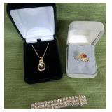 ADC100 Gold Tone Chain, Pendant, Bracelet and Ring