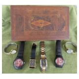 ADC113 Wood Box of Watches Lot