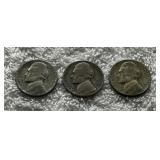 HKC312 ~ Wartime (Silver Alloy ~ 1945) Nickels minted in San Francisco