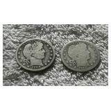 HKC314 - A pair of Barber or Liberty Head Quarters (90% Silver)