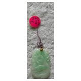 HKC324 ~ Jade Pendant with 14k Gold Ball