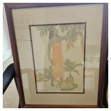 KKF014-Hawaiian Woman With Breadfruit Framed Print John Melville Kelly
