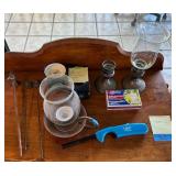 KKF178- Vintage Match Book Holder And Candle Snuffs