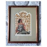 KKF027- Framed Rubbing On Textured Paper Artwork