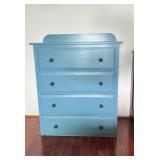 KKF039- (4) Drawer Blue Wooden Dresser