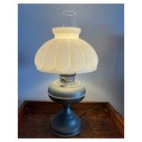 KKF044- Vintage Rayo Converted Electrified Oil Lamp With Milk Glass Shade