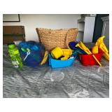 KKF057- Assortment Of Beach Toys W/ Woven Basket