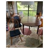KKF064- Wooden Oval Table With Leaf And Chairs