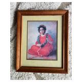 KKF071- Framed Print Titled The Lei Maker By Theodore Wores 