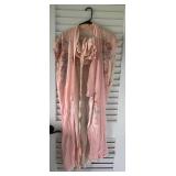 KKF146- Vintage Pink Floral Silk Kimono 