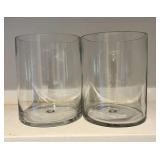 KKF232- 2 Beautiful Clear Glass Vases
