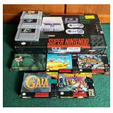 WWW209 Super Nintendo Entertainment System SNES Box & Games