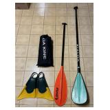 WWW221 Kialoa and Lavika Paddles, Dakine Soft Car Racks & Churchill Fins