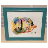 MMF011 Framed Original Painting Of A Reef Fish