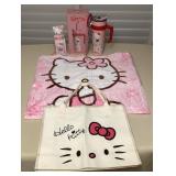 MMF030 Hello Kitty Travel Mug, Fan, Blanket & Tote Bag New