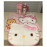 MMF031 Hello Kitty Travel Mug, Plush Blanket & Floor Mat New