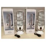 MMF033 Two 5-Speed Desk Fans New