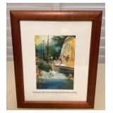 MMF051 Koa Framed Haleiwa Rainbow Bridge Picture By Jimmy Tablante 